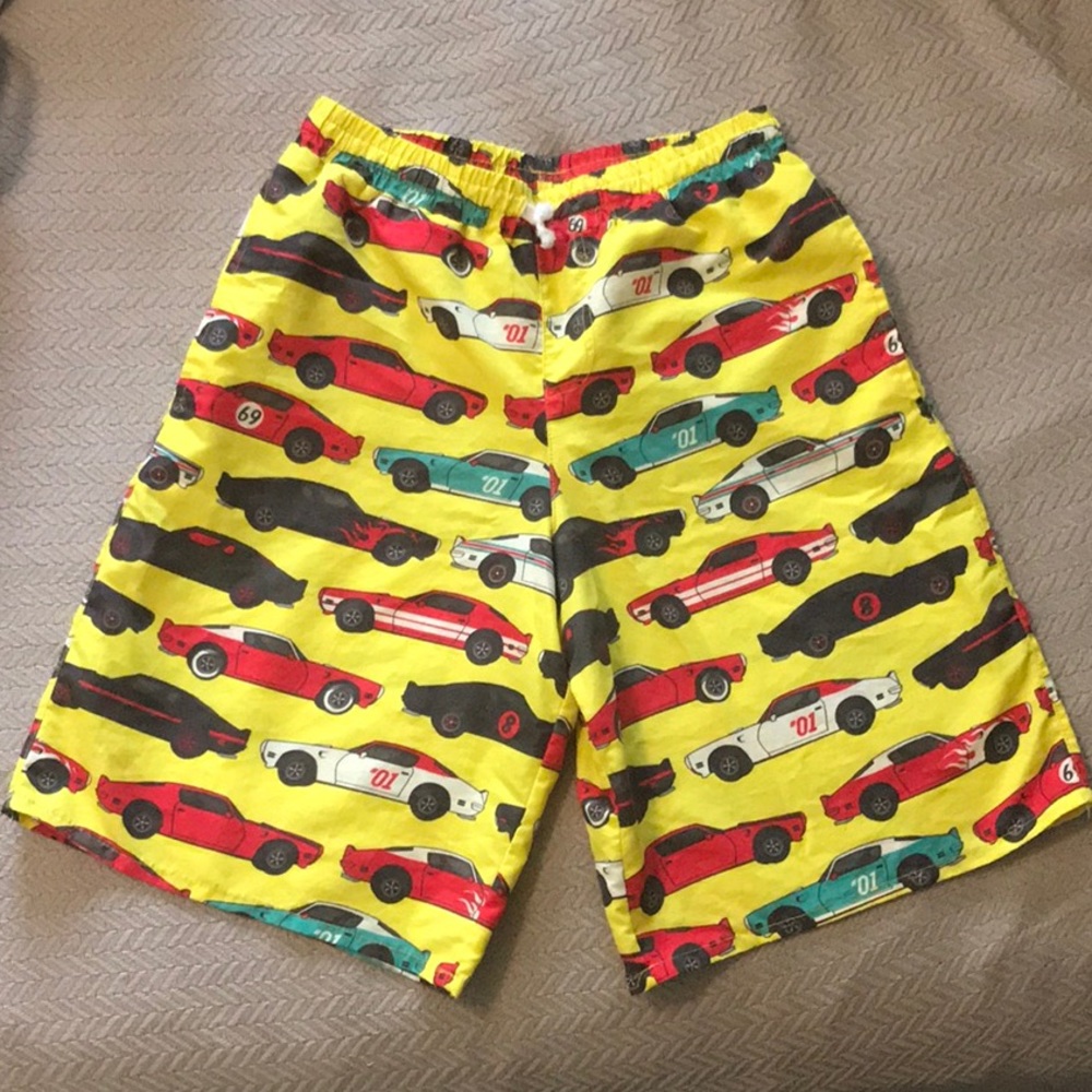 Race Car Themed Swim Trunks